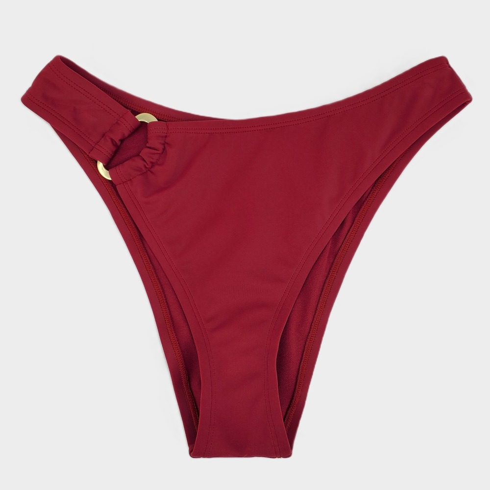 Sofia‎ by Sofia Vergara Ring Side Cheeky Mid Rise Bikini Bottom XS 0-2 Red New